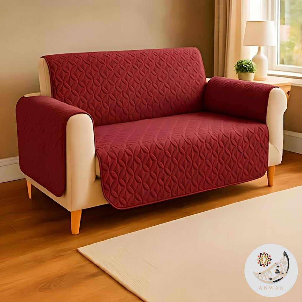 Quilted Sofa Covers - Maroon