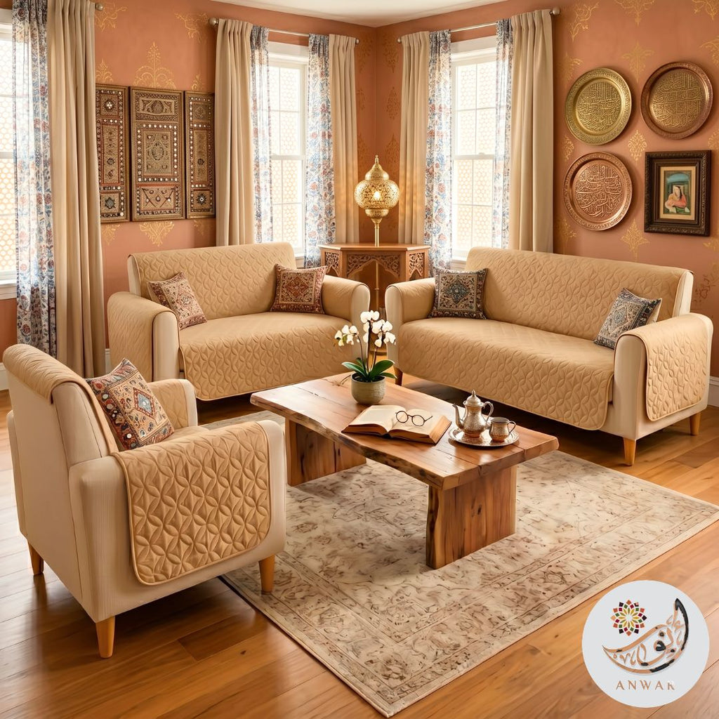 Quilted Sofa Covers - Golden