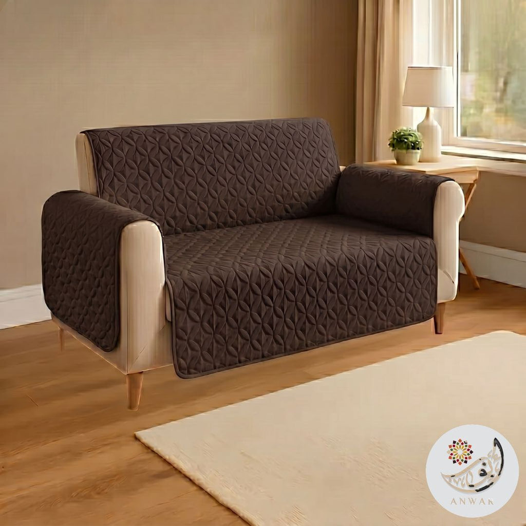 Quilted Sofa Covers - Brown