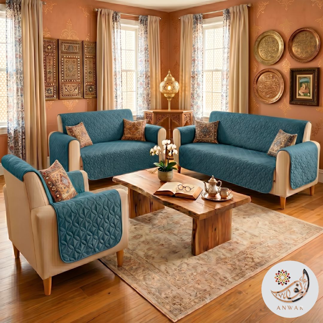 Quilted Sofa Covers - Zinc