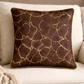 Dark Chocolate & Gold Ginkgo Leaf Velvet Cushion Cover | 16" × 16" | Earthy Botanical Print Pillow Cover
