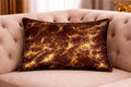 Luxe Crimson & Gold Marble Velvet Cushion Cover | 19" × 29" | Royal Burgundy Abstract Print Pillow Cover