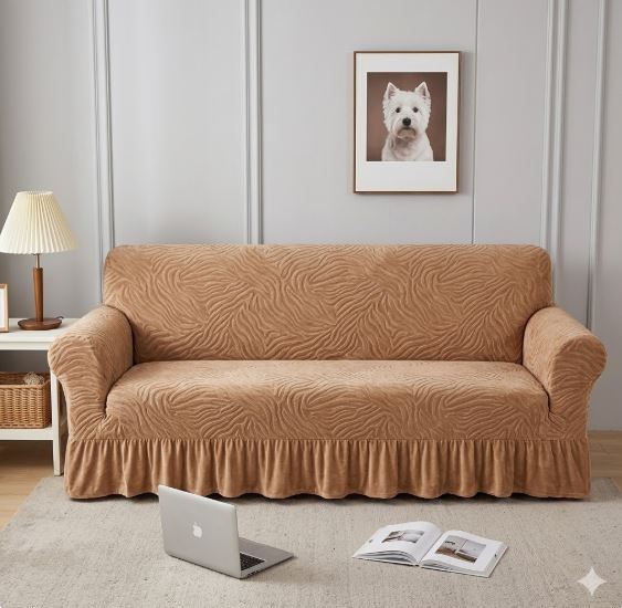 Zebra Sofa Cover - Golden